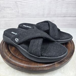 Merinos Sandals Womens 10 Merino Wool Australian Black Gray Comfort Slides Shoes